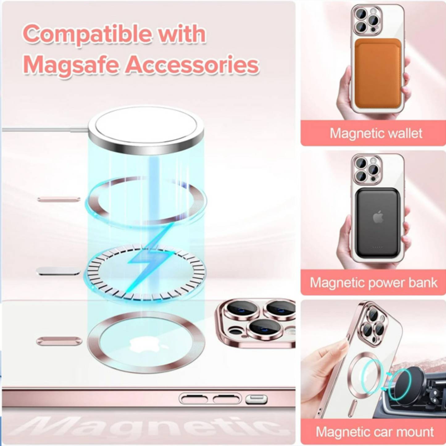 Case iPhone 16 Pro Max | Magnetic Chrome TPU Camera | 756125