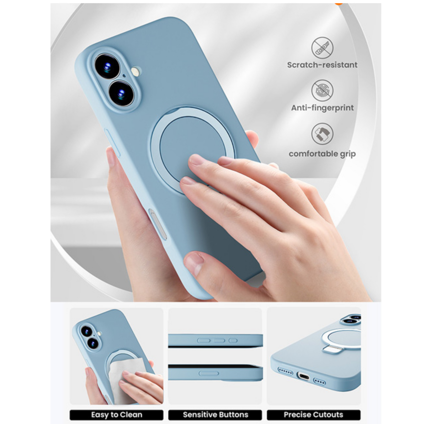 Case iPhone 16 | Silicone Ringstand Magnetic | 753211