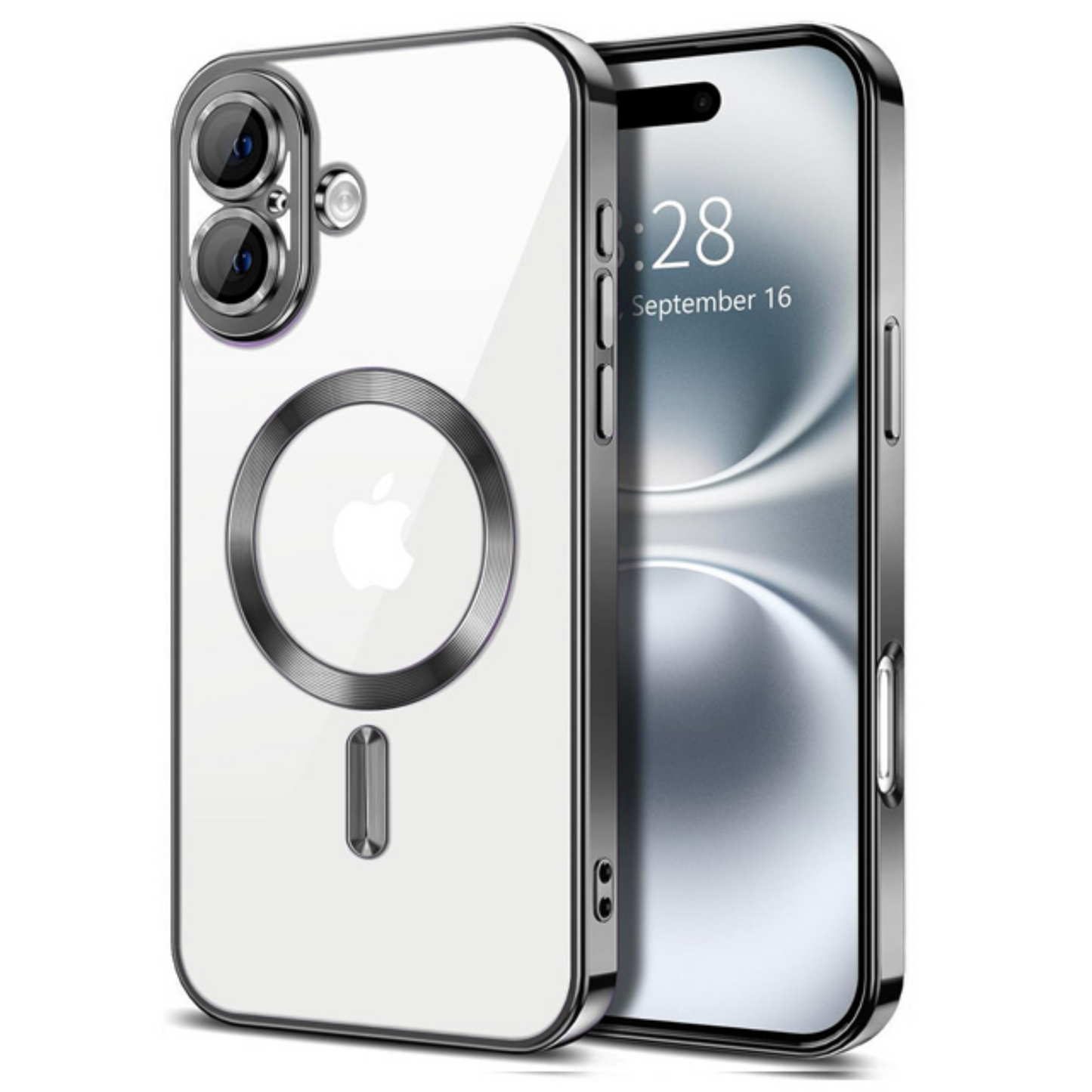 Case iPhone 16 | Magnetic Chrome TPU Camera Cover | 753125