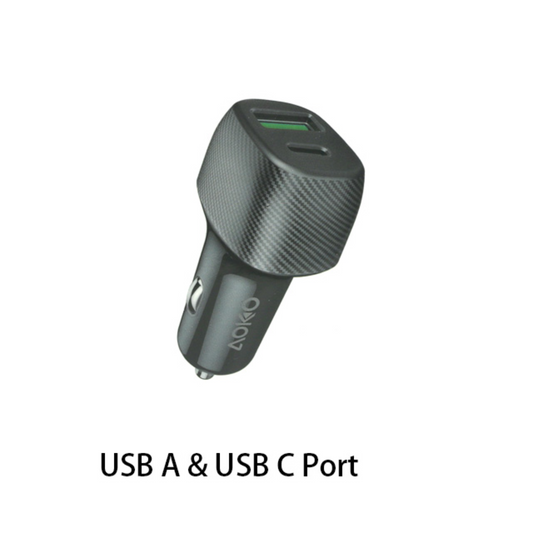 USB A and USB C Car Adapter